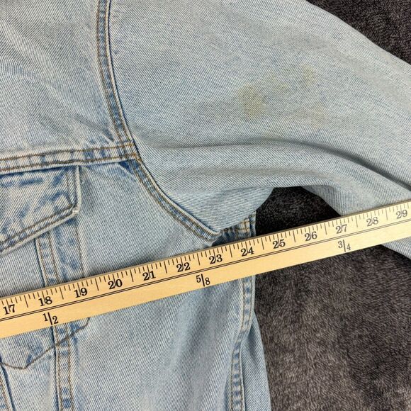 Vtg 90's Levi's Trucker Light Blue Denim Jean Jacket Men's L 70507 Distressed - Picture 7 of 13